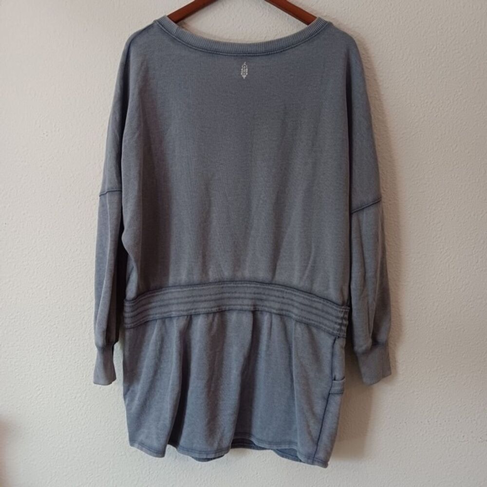 FP Movement by Free People Washed Slate Blue Scoop Neck Sweatshirt